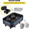 imageVEVOR Skull Ice Cube Tray 4Grid Skull Ice Ball Maker Flexible Black Silicone Ice Tray with Lid ampamp Funnel Funny Skull Ice Cubes 16quotx18quot Each for Beverage Chocolate etc on Parties ampamp HolidaysWhite