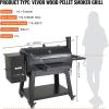 imageVEVOR Smoker Grill Portable Wood Pellet Grill with Cart 8 IN 1 BBQ Grill with PID Temperature Control ampamp Meat Probe for Outdoor Cooking Barbecue Camping Picnic 840 sq Patio and Backyard Black