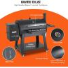 imageVEVOR Smoker Grill Portable Wood Pellet Grill with Cart 8 IN 1 BBQ Grill with PID Temperature Control ampamp Meat Probe for Outdoor Cooking Barbecue Camping Picnic 840 sq Patio and Backyard Black