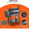 imageVEVOR Smoker Grill Portable Wood Pellet Grill with Cart 8 IN 1 BBQ Grill with PID Temperature Control for Outdoor Cooking Barbecue Camping Picnic 730 sq Patio and Backyard Black730 sqin