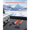 imageVEVOR Snow Brush and Ice Scrapers for Car Windshield 27inch Aluminum Snow Scraper Removal Tool with Foam Grip ampamp ScratchFree Bristles Detachable and EasytoCarry for Cars Trucks SUVs RVs