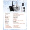 imageVEVOR Snow Machine 1500W Snow Maker Machine with 2 Remotes Control and 5L Large Capacity Water Tank High Output Snowflake Maker Stage Snow Effect for Christmas Halloween Wedding DJ PartiesSilver  1500wUpgrade