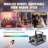 imageVEVOR Snow Machine 1500W Snow Maker Machine with 2 Remotes Control and 5L Large Capacity Water Tank High Output Snowflake Maker Stage Snow Effect for Christmas Halloween Wedding DJ PartiesBlack  800w