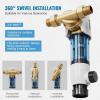 imageVEVOR Spin Down Sediment Filter 360 Mountable 4th Gen Backwash PreFiltration BiSide Scraper Flush 20 GPM Reusable Whole House Water Filter Pressure Gauge 34quot MNPTBackflush Filter