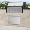 imageVEVOR Stainless Steel BBQ Access Door 24W x 17H Inch Single Vertical Wall Door with Handle and Vents for Outdoor Kitchen Grilling StationRecessed Handles