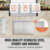 imageVEVOR Stainless Steel BBQ Access Door 24W x 17H Inch Single Vertical Wall Door with Handle and Vents for Outdoor Kitchen Grilling StationRecessed Handles