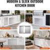 imageVEVOR Stainless Steel BBQ Access Door 24W x 17H Inch Single Vertical Wall Door with Handle and Vents for Outdoor Kitchen Grilling StationRecessed Handles