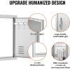 imageVEVOR Stainless Steel BBQ Access Door 24W x 17H Inch Single Vertical Wall Door with Handle and Vents for Outdoor Kitchen Grilling StationVents
