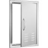 imageVEVOR Stainless Steel BBQ Access Door 24W x 17H Inch Single Vertical Wall Door with Handle and Vents for Outdoor Kitchen Grilling StationVents