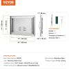 imageVEVOR Stainless Steel BBQ Access Door 24W x 17H Inch Single Vertical Wall Door with Handle and Vents for Outdoor Kitchen Grilling StationVents