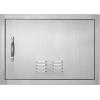 imageVEVOR Stainless Steel BBQ Access Door 24W x 17H Inch Single Vertical Wall Door with Handle and Vents for Outdoor Kitchen Grilling StationVents