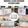 imageVEVOR Stainless Steel BBQ Access Door 24W x 17H Inch Single Vertical Wall Door with Handle and Vents for Outdoor Kitchen Grilling StationVents