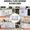 imageVEVOR Stainless Steel BBQ Access Door 24W x 17H Inch Single Vertical Wall Door with Handle and Vents for Outdoor Kitchen Grilling StationVents