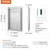 imageVEVOR Stainless Steel BBQ Access Door 24W x 17H Inch Single Vertical Wall Door with Handle and Vents for Outdoor Kitchen Grilling StationVents