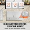 imageVEVOR Stainless Steel BBQ Access Door 24W x 17H Inch Single Vertical Wall Door with Handle and Vents for Outdoor Kitchen Grilling StationVents