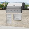 imageVEVOR Stainless Steel BBQ Access Door 24W x 17H Inch Single Vertical Wall Door with Handle and Vents for Outdoor Kitchen Grilling StationVents