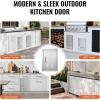 imageVEVOR Stainless Steel BBQ Access Door 24W x 17H Inch Single Vertical Wall Door with Handle and Vents for Outdoor Kitchen Grilling StationVents