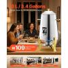 imageVEVOR Stainless Steel Beverage Dispenser 27 Gallon Drink Dispenser with Alcohol Burner Hot ampamp Cold Drink Dispensers for Coffee Tea Hot Water with Spigot Ice Tube for Restaurants Hotels Parties34 Gal