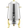 imageVEVOR Stainless Steel Beverage Dispenser 27 Gallon Drink Dispenser with Alcohol Burner Hot ampamp Cold Drink Dispensers for Coffee Tea Hot Water with Spigot Ice Tube for Restaurants Hotels Parties34 Gal