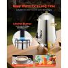 imageVEVOR Stainless Steel Beverage Dispenser 27 Gallon Drink Dispenser with Alcohol Burner Hot ampamp Cold Drink Dispensers for Coffee Tea Hot Water with Spigot Ice Tube for Restaurants Hotels Parties34 Gal