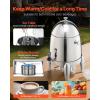 imageVEVOR Stainless Steel Beverage Dispenser 27 Gallon Drink Dispenser with Alcohol Burner Hot ampamp Cold Drink Dispensers for Coffee Tea Hot Water with Spigot Ice Tube for Restaurants Hotels Parties27 Gal