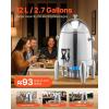 imageVEVOR Stainless Steel Beverage Dispenser 27 Gallon Drink Dispenser with Alcohol Burner Hot ampamp Cold Drink Dispensers for Coffee Tea Hot Water with Spigot Ice Tube for Restaurants Hotels Parties27 Gal