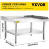 imageVEVOR Stainless Steel Equipment Grill Stand 60 x 30 x 24 Inches Stainless Table Grilling Stand Table with Undershelf Equipment Standing Grill Desk for Hotel Home Restaurant Kitchen603024 Inch