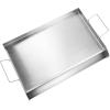 imageVEVOR Stainless Steel Griddle 235quotx16quot PreSeasoned Stove Top Griddle Rectangular Double Burner Griddle Pan NonStick Family Pan Cookware with Handles and Oil Groove for BBQ Gas Grills Silver