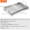 imageVEVOR Stainless Steel Griddle 235quotx16quot PreSeasoned Stove Top Griddle Rectangular Double Burner Griddle Pan NonStick Family Pan Cookware with Handles and Oil Groove for BBQ Gas Grills Silver