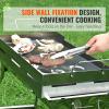 imageVEVOR Stainless Steel Griddle 235quotx16quot PreSeasoned Stove Top Griddle Rectangular Double Burner Griddle Pan NonStick Family Pan Cookware with Handles and Oil Groove for BBQ Gas Grills Silver