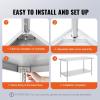 imageVEVOR Stainless Steel Prep Table 30 x 72 x 34 Inch 920 lbs Load Capacity Heavy Duty Metal Worktable with 3 Adjustable Height Levels Commercial Workstation for Kitchen Garage Restaurant Backyard30 x 60 x 34 Inch
