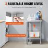 imageVEVOR Stainless Steel Prep Table 30 x 72 x 34 Inch 920 lbs Load Capacity Heavy Duty Metal Worktable with 3 Adjustable Height Levels Commercial Workstation for Kitchen Garage Restaurant Backyard24 x 24 x 34 Inch