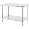 imageVEVOR Stainless Steel Prep Table 30 x 72 x 34 Inch 920 lbs Load Capacity Heavy Duty Metal Worktable with 3 Adjustable Height Levels Commercial Workstation for Kitchen Garage Restaurant Backyard30 x 48 x 34 Inch
