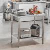 imageVEVOR Stainless Steel Prep Table 30 x 72 x 34 Inch 920 lbs Load Capacity Heavy Duty Metal Worktable with 3 Adjustable Height Levels Commercial Workstation for Kitchen Garage Restaurant Backyard24 x 36 x 34 Inch