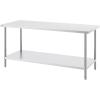 imageVEVOR Stainless Steel Prep Table 30 x 72 x 34 Inch 920 lbs Load Capacity Heavy Duty Metal Worktable with 3 Adjustable Height Levels Commercial Workstation for Kitchen Garage Restaurant Backyard30 x 72 x 34 Inch