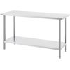 imageVEVOR Stainless Steel Prep Table 30 x 72 x 34 Inch 920 lbs Load Capacity Heavy Duty Metal Worktable with 3 Adjustable Height Levels Commercial Workstation for Kitchen Garage Restaurant Backyard24 x 60 x 34 Inch