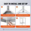 imageVEVOR Stainless Steel Prep Table 30 x 72 x 34 Inch 920 lbs Load Capacity Heavy Duty Metal Worktable with 3 Adjustable Height Levels Commercial Workstation for Kitchen Garage Restaurant Backyard24 x 24 x 34 Inch