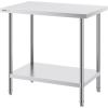 imageVEVOR Stainless Steel Prep Table 30 x 72 x 34 Inch 920 lbs Load Capacity Heavy Duty Metal Worktable with 3 Adjustable Height Levels Commercial Workstation for Kitchen Garage Restaurant Backyard24 x 36 x 34 Inch