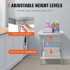 imageVEVOR Stainless Steel Prep Table 30 x 72 x 34 Inch 920 lbs Load Capacity Heavy Duty Metal Worktable with 3 Adjustable Height Levels Commercial Workstation for Kitchen Garage Restaurant Backyard24 x 30 x 34 inch