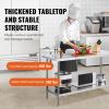 imageVEVOR Stainless Steel Prep Table 30 x 72 x 34 Inch 920 lbs Load Capacity Heavy Duty Metal Worktable with 3 Adjustable Height Levels Commercial Workstation for Kitchen Garage Restaurant Backyard24 x 60 x 34 Inch