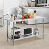imageVEVOR Stainless Steel Prep Table 30 x 72 x 34 Inch 920 lbs Load Capacity Heavy Duty Metal Worktable with 3 Adjustable Height Levels Commercial Workstation for Kitchen Garage Restaurant Backyard24 x 60 x 34 Inch