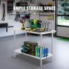 imageVEVOR Stainless Steel Prep Table 30 x 72 x 34 Inch 920 lbs Load Capacity Heavy Duty Metal Worktable with 3 Adjustable Height Levels Commercial Workstation for Kitchen Garage Restaurant Backyard24 x 48 x 34 Inch