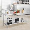 imageVEVOR Stainless Steel Prep Table 30 x 72 x 34 Inch 920 lbs Load Capacity Heavy Duty Metal Worktable with 3 Adjustable Height Levels Commercial Workstation for Kitchen Garage Restaurant Backyard24 x 72 x 34 Inch