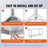 imageVEVOR Stainless Steel Prep Table 30 x 72 x 34 Inch 920 lbs Load Capacity Heavy Duty Metal Worktable with 3 Adjustable Height Levels Commercial Workstation for Kitchen Garage Restaurant Backyard24 x 60 x 34 Inch