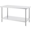 imageVEVOR Stainless Steel Prep Table 30 x 72 x 34 Inch 920 lbs Load Capacity Heavy Duty Metal Worktable with 3 Adjustable Height Levels Commercial Workstation for Kitchen Garage Restaurant Backyard30 x 60 x 34 Inch