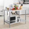 imageVEVOR Stainless Steel Prep Table 30 x 72 x 34 Inch 920 lbs Load Capacity Heavy Duty Metal Worktable with 3 Adjustable Height Levels Commercial Workstation for Kitchen Garage Restaurant Backyard30 x 48 x 34 Inch
