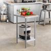 imageVEVOR Stainless Steel Prep Table 30 x 72 x 34 Inch 920 lbs Load Capacity Heavy Duty Metal Worktable with 3 Adjustable Height Levels Commercial Workstation for Kitchen Garage Restaurant Backyard24 x 18 x 34 inch