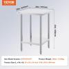 imageVEVOR Stainless Steel Prep Table 30 x 72 x 34 Inch 920 lbs Load Capacity Heavy Duty Metal Worktable with 3 Adjustable Height Levels Commercial Workstation for Kitchen Garage Restaurant Backyard24 x 24 x 34 Inch