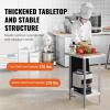 imageVEVOR Stainless Steel Prep Table 30 x 72 x 34 Inch 920 lbs Load Capacity Heavy Duty Metal Worktable with 3 Adjustable Height Levels Commercial Workstation for Kitchen Garage Restaurant Backyard24 x 18 x 34 inch