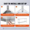 imageVEVOR Stainless Steel Prep Table 30 x 72 x 34 Inch 920 lbs Load Capacity Heavy Duty Metal Worktable with 3 Adjustable Height Levels Commercial Workstation for Kitchen Garage Restaurant Backyard24 x 72 x 34 Inch